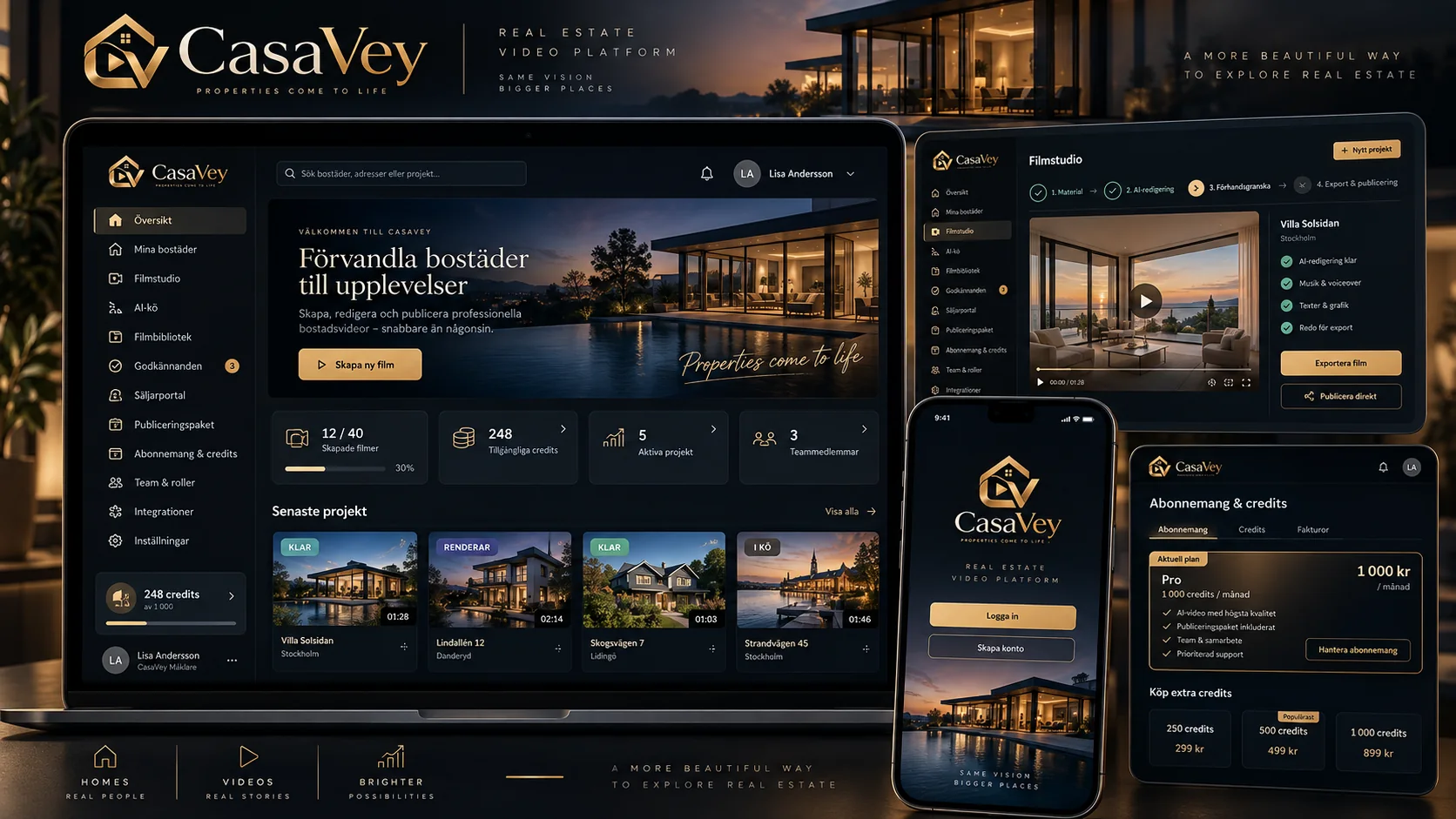 CasaVey plattform för AI-bostadsfilm